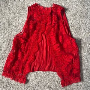Free people red lace top